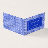 ギリシャのメアンダー鍵正方形パターンブルー 名刺 (外部)