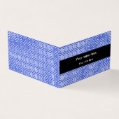 ギリシャのメアンダー鍵正方形パターンブルー 名刺 (外部)