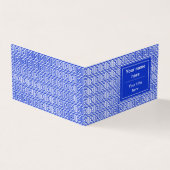 ギリシャのメアンダー鍵正方形パターンブルー 名刺 (外部)