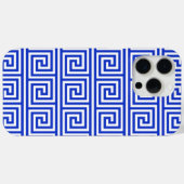 ギリシャのメアンダー鍵正方形パターンブルー Case-Mate iPhoneケース (裏面 (横))