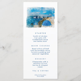 ギリシャのメニューカ結婚ード、サントリーニ メニュー