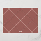 ギリシャのメリークリスマスモダン写真コラージュバラ 箔シーズンカード (裏面)