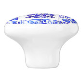 ギリシャのモザイク：コバルトと白 セラミックノブ (側面)