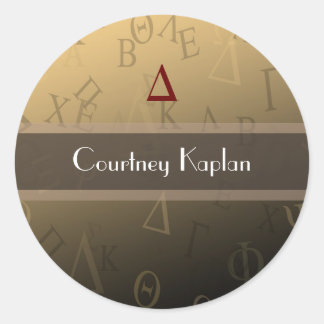 ギリシャのライフステッカー、モノグラム ラウンドシール