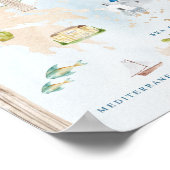 ギリシャのランドマーク観光客の地図 ポスター (角)