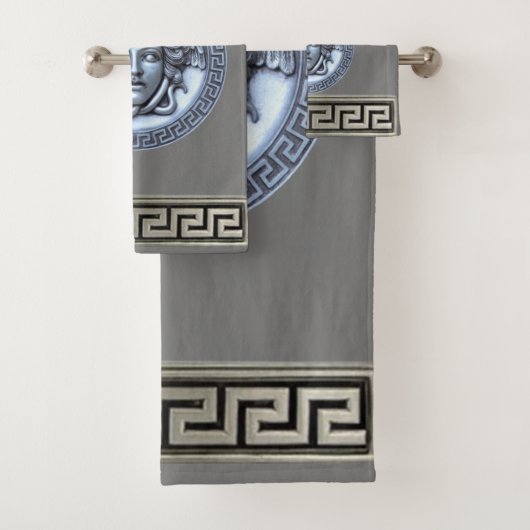 ギリシャのリバイバルシルバー/グレーメドゥーサ バスタオルセット (インサイチュ)