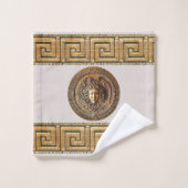 ギリシャのリバイバルメドゥーサ、特殊な微妙なニュートラルベージュ バスタオルセット (ウォッシュタオル)