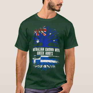 ギリシャのルーツオーストラリア国旗で栽培されたオーストラリア Tシャツ