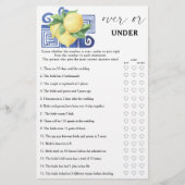 ギリシャのレモン – ブライダルシャワーゲームの上または下 (正面)