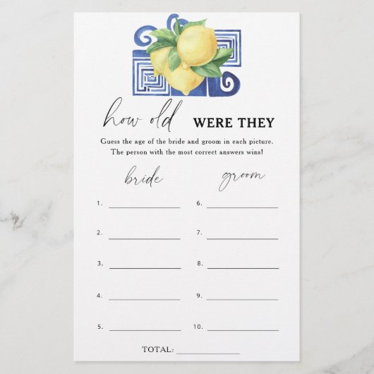 ギリシャのレモン – 彼らは何歳だったブライダルゲーム (正面)