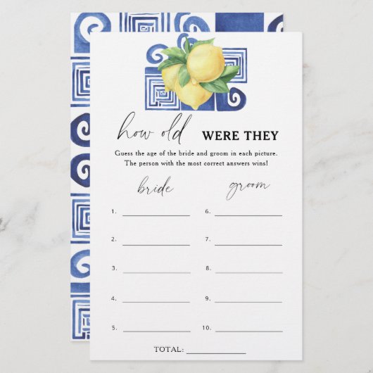 ギリシャのレモン – 彼らは何歳だったブライダルゲーム (正面/裏面)