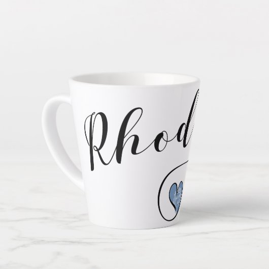 ギリシャのロードスハート国旗 カフェラテマグ (左アングル)