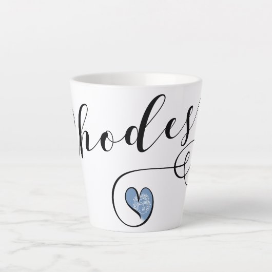 ギリシャのロードスハート国旗 カフェラテマグ (正面)