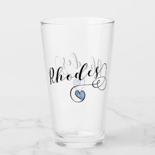 ギリシャのロードスハート国旗 タンブラーグラス (正面)