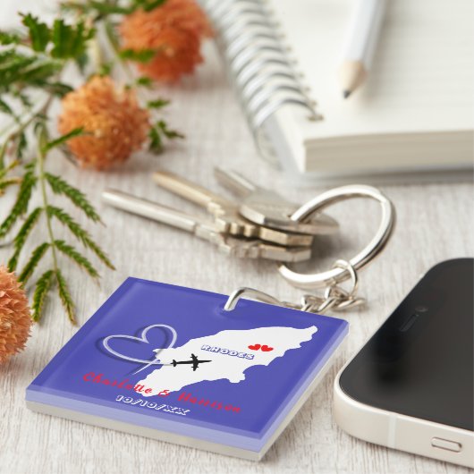 ギリシャのロードス島で行われる結婚式のお気に入り キーホルダー (正面右)