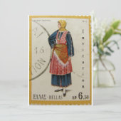 ギリシャのヴィンテージの切手の招待状 招待状 (スタンド正面)