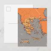ギリシャのヴィンテージ州地図 案内ポストカード (正面/裏面)