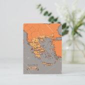 ギリシャのヴィンテージ州地図 案内ポストカード (スタンド正面)