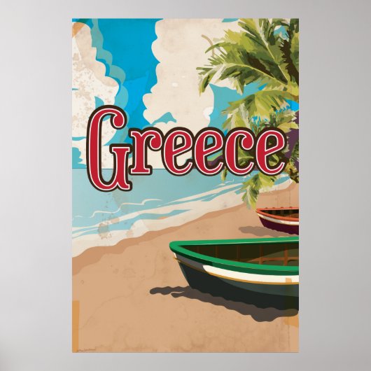 ギリシャのヴィンテージ旅行ポスター ポスター (正面)