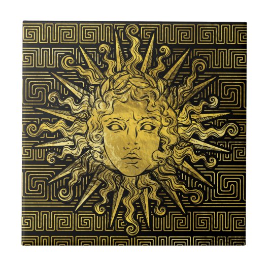 ギリシャの主パターンのアポロ日曜日記号 タイル (正面)