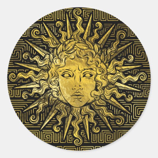 ギリシャの主パターンのアポロ日曜日記号 ラウンドシール (正面)