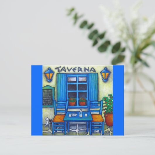 ギリシャの二人用のテーブル ポストカード (スタンド正面)