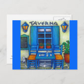 ギリシャの二人用のテーブル ポストカード (正面/裏面)