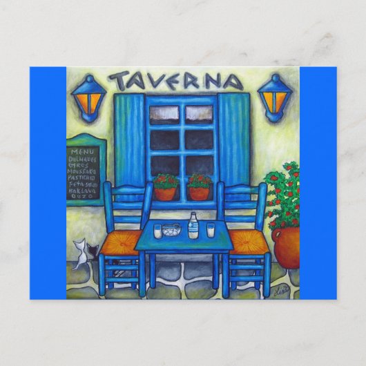 ギリシャの二人用のテーブル ポストカード (正面)