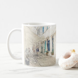 ギリシャの伝統的なギリシャの通り コーヒーマグカップ