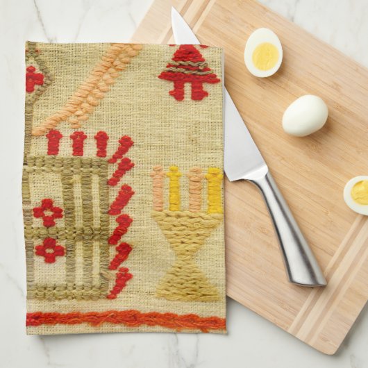 ギリシャの伝統的な民族のモチーフのギリシャ人の記号 キッチンタオル (四つ折り)