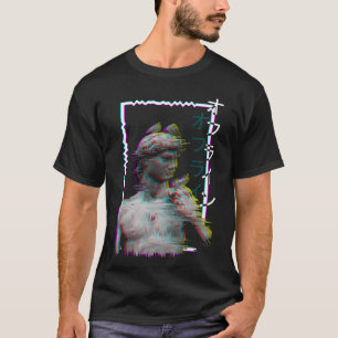 ギリシャの像 古代 vaporwave シンセウェーブ グリッチ fr tシャツ