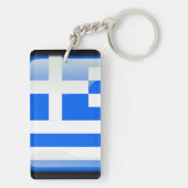 ギリシャの光沢のある旗 キーホルダー (裏面)