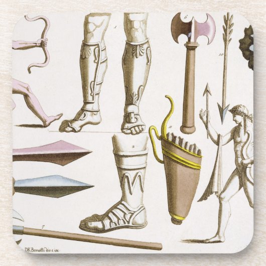 ギリシャの兵士、腕および装甲は、「Leからの38をめっきします コースター (正面)