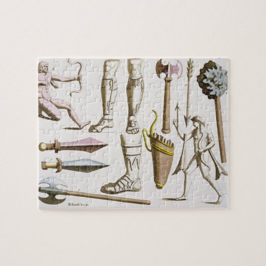 ギリシャの兵士、腕および装甲は、「Leからの38をめっきします ジグソーパズル (横)