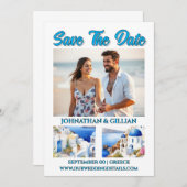 ギリシャの写真ギリシャのゲタウェイの日付を保存結婚する セーブザデート (正面/裏面)
