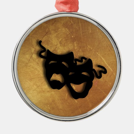 ギリシャの劇場面喜劇と悲劇オーナメント メタルオーナメント (正面)