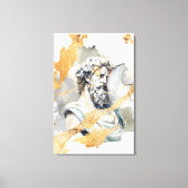 ギリシャの古代の大理石の彫刻で、髭を持つ男 キャンバスプリント (正面)