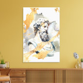 ギリシャの古代の大理石の彫刻で、髭を持つ男 キャンバスプリント (インサイチュ (リビング))