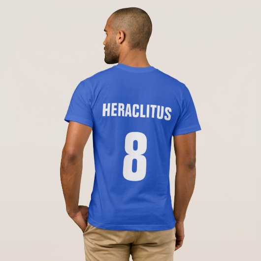 ギリシャの哲学者のフットボールのHeraclitusのTシャツ Tシャツ (裏面フル)