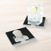 ギリシャの哲学者ポスターの胸像 ガラスコースター (アングル)