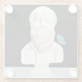 ギリシャの哲学者ポスターの胸像 ガラスコースター (裏面)