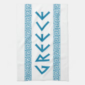 ギリシャの国の国家の文字の名前の記号のギリシャ人のtrave キッチンタオル (縦)