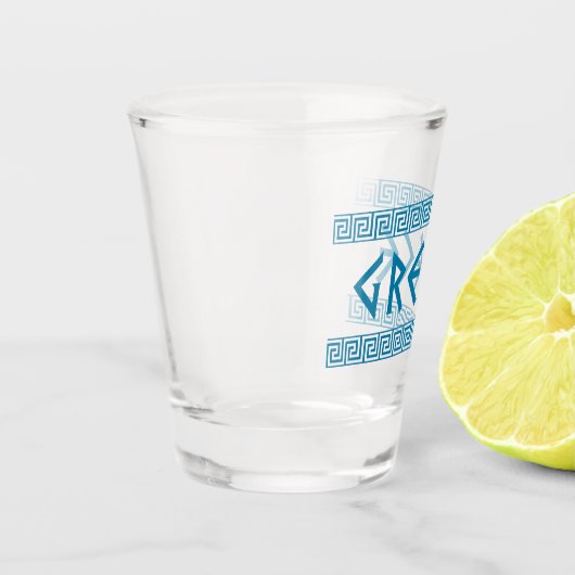 ギリシャの国の国家の文字の名前の記号のギリシャ人のtrave ショットグラス (左)