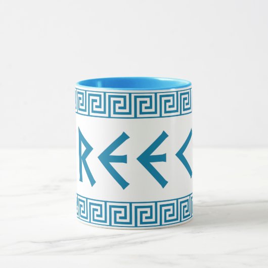 ギリシャの国の国家の文字の名前の記号のギリシャ人のtrave マグカップ (中央)