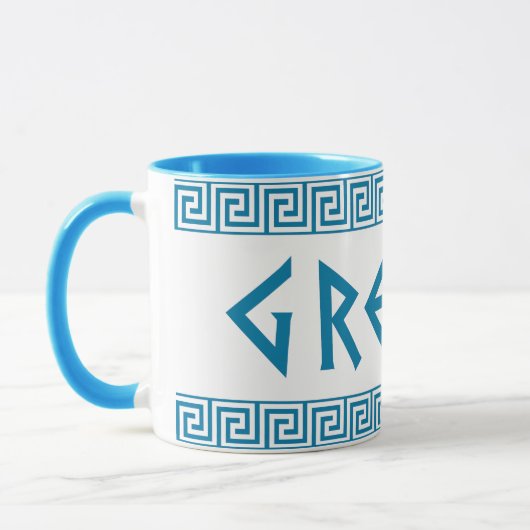 ギリシャの国の国家の文字の名前の記号のギリシャ人のtrave マグカップ (左)