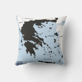 ギリシャの国の政治地図の旗のギリシャ語 クッション (裏面)