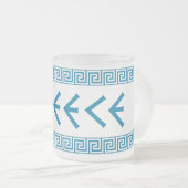 ギリシャの国の文字名の記号ギリシャの旅行 フロストグラスマグカップ (正面右)