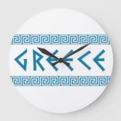 ギリシャの国の文字名の記号ギリシャの旅行 ラージ壁時計 (正面)