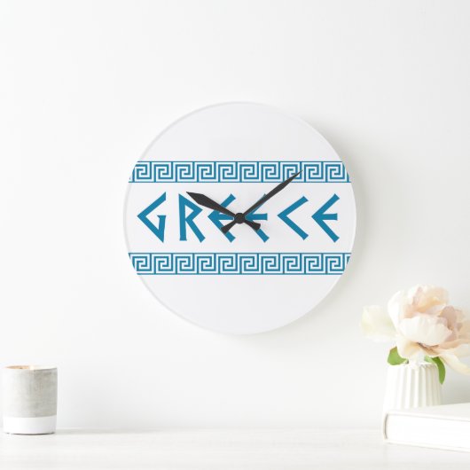 ギリシャの国の文字名の記号ギリシャの旅行 ラージ壁時計 (ホーム)