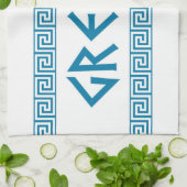 ギリシャの国の記号の名前の文字のギリシャ語 キッチンタオル (折り畳み)